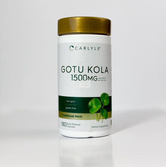 Gotu Kola de 1500 mg | Centella Asiática | Anticelulitis | 180 unidades | Usa