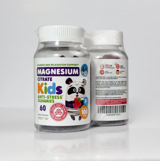 Gomitas de magnesio para niños, sin azúcar, suplemento de gomitas de magnesio calmantes para niños