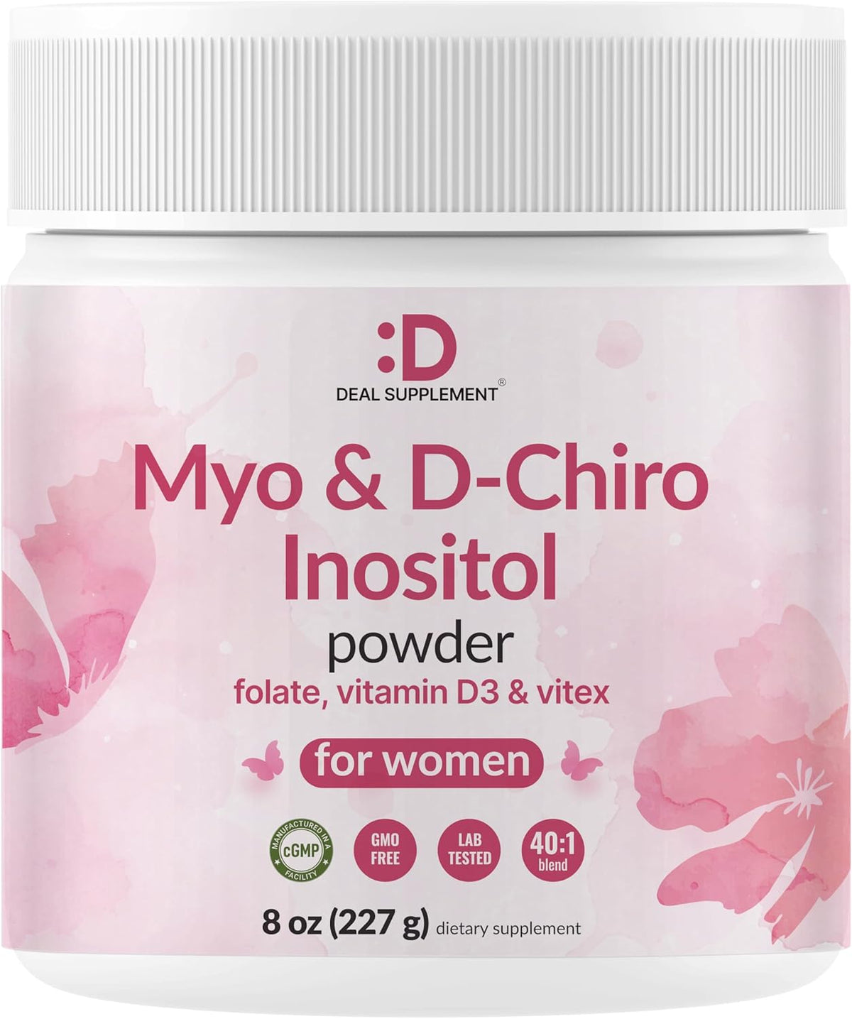 Myo-Inositol y D-Chiro Inositol 40:1 en Polvo con Vitex, Metilfolato y Vitamina D3