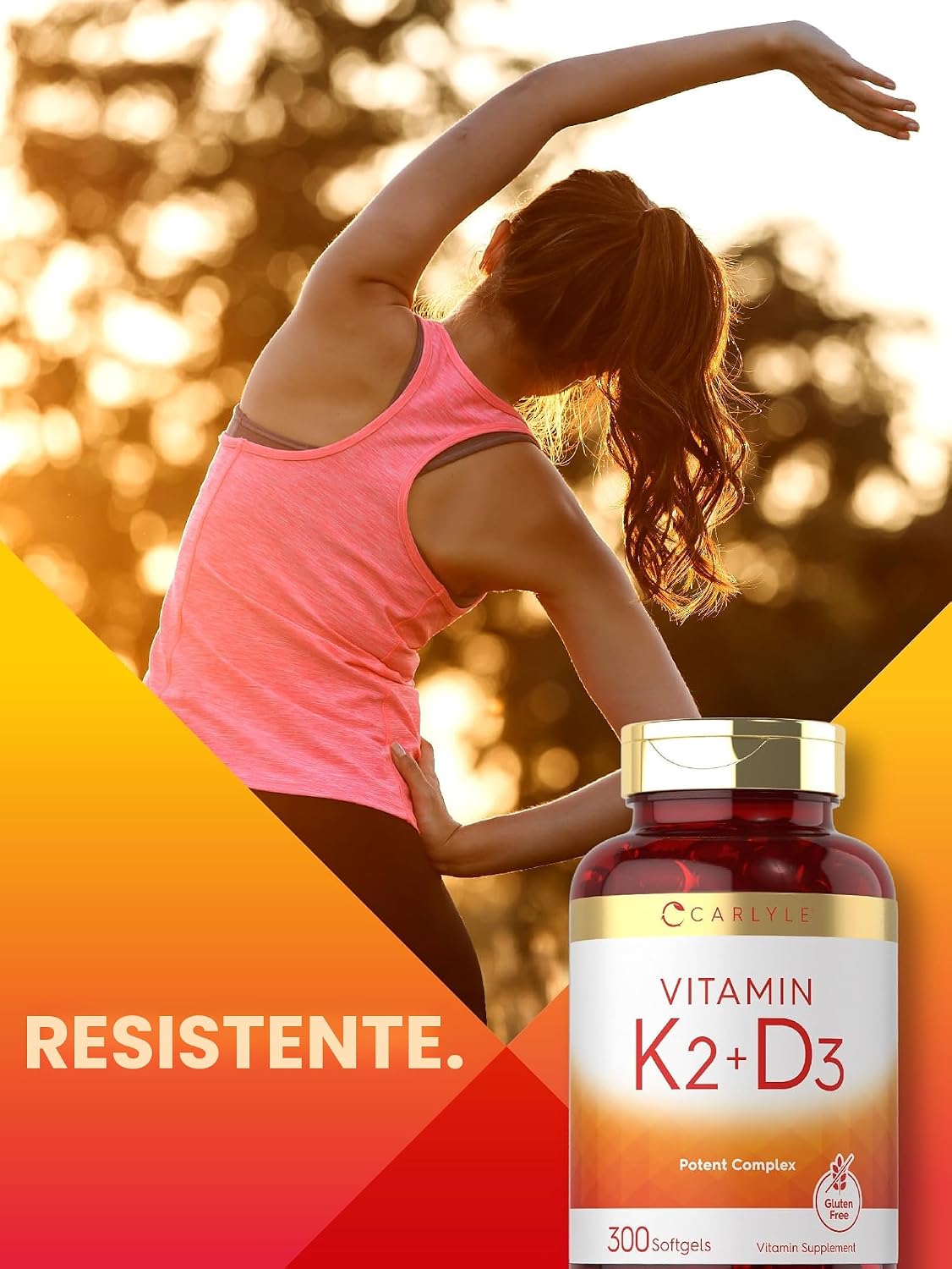 Vitamina K2 + D3 | 200 mcg K2 MK7 y 10,000 UI D3 | 300 softgels