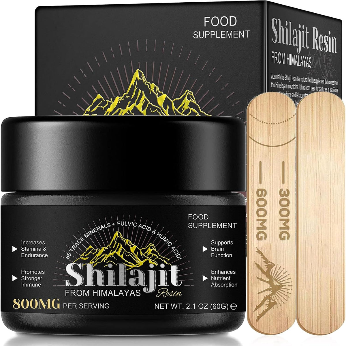 Shilajit del Himalaya en Resina 800 mg | 60 g con Ácido Fúlvico y Minerales