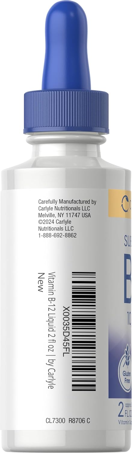 B12 Vitamina Carlyle Gotas líquidas sublinguales | 10,000 mcg | 2 fl oz |