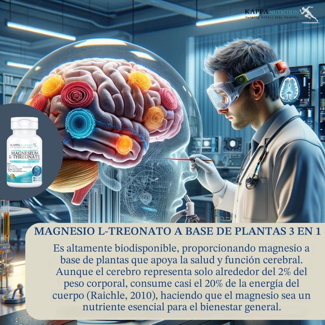Magbrain™ Magnesio L-treonato a base de plantas con Bisglicinato & Malato, Kappa Nutrition