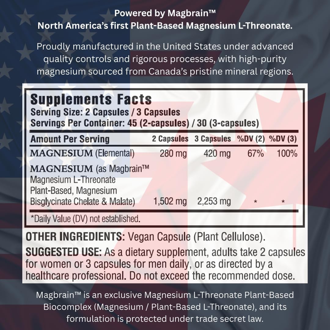Magbrain™ Magnesio L-treonato a base de plantas con Bisglicinato & Malato, Kappa Nutrition