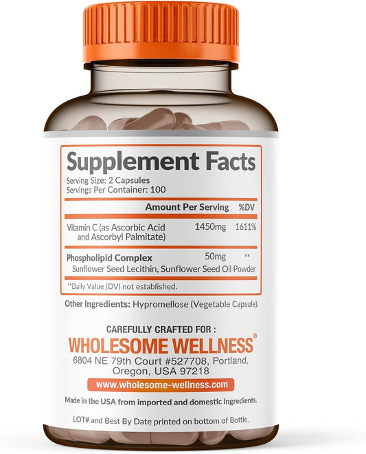 Vitamina C Liposomal Natural | 1500 mg | 200 cápsulas