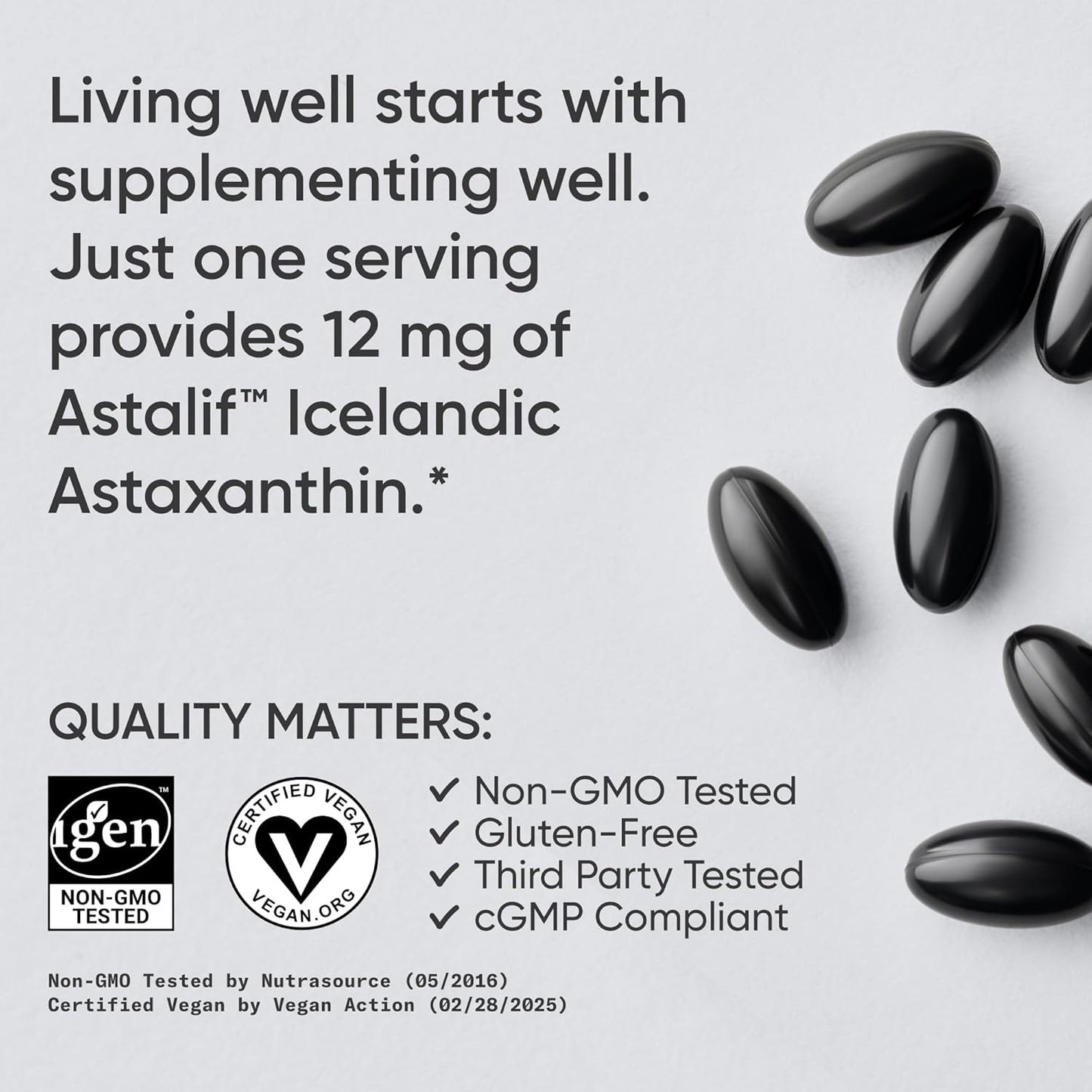 Astaxantina de Triple Fuerza 12mg con Aceite de Coco Orgánico | Sports Research | Suplemento Antioxidante para el Apoyo de la Salud de la Piel y los Ojos.
