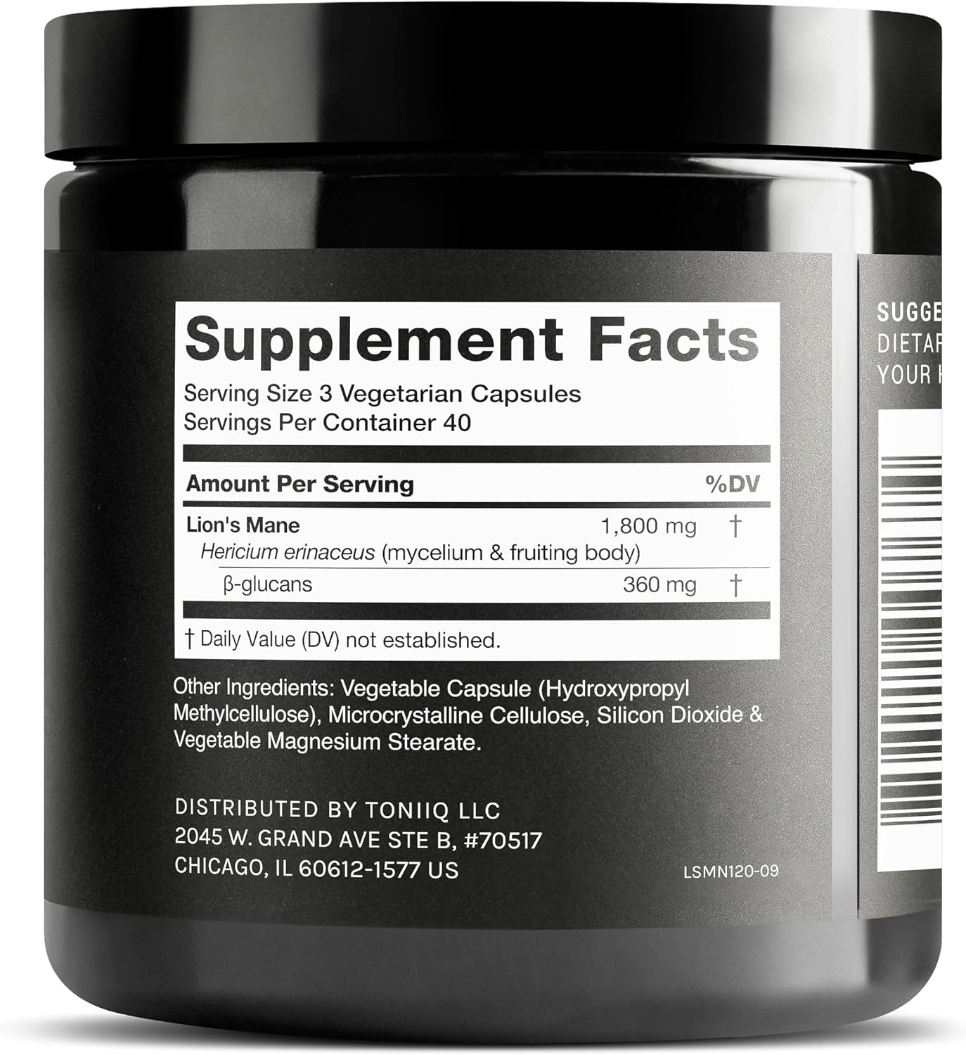 Lion's Mane Toniiq - Melena de León | Extracto 10:1 de ultra alta potencia con polisacáridos al 30% - altamente concentrado y bioactivo