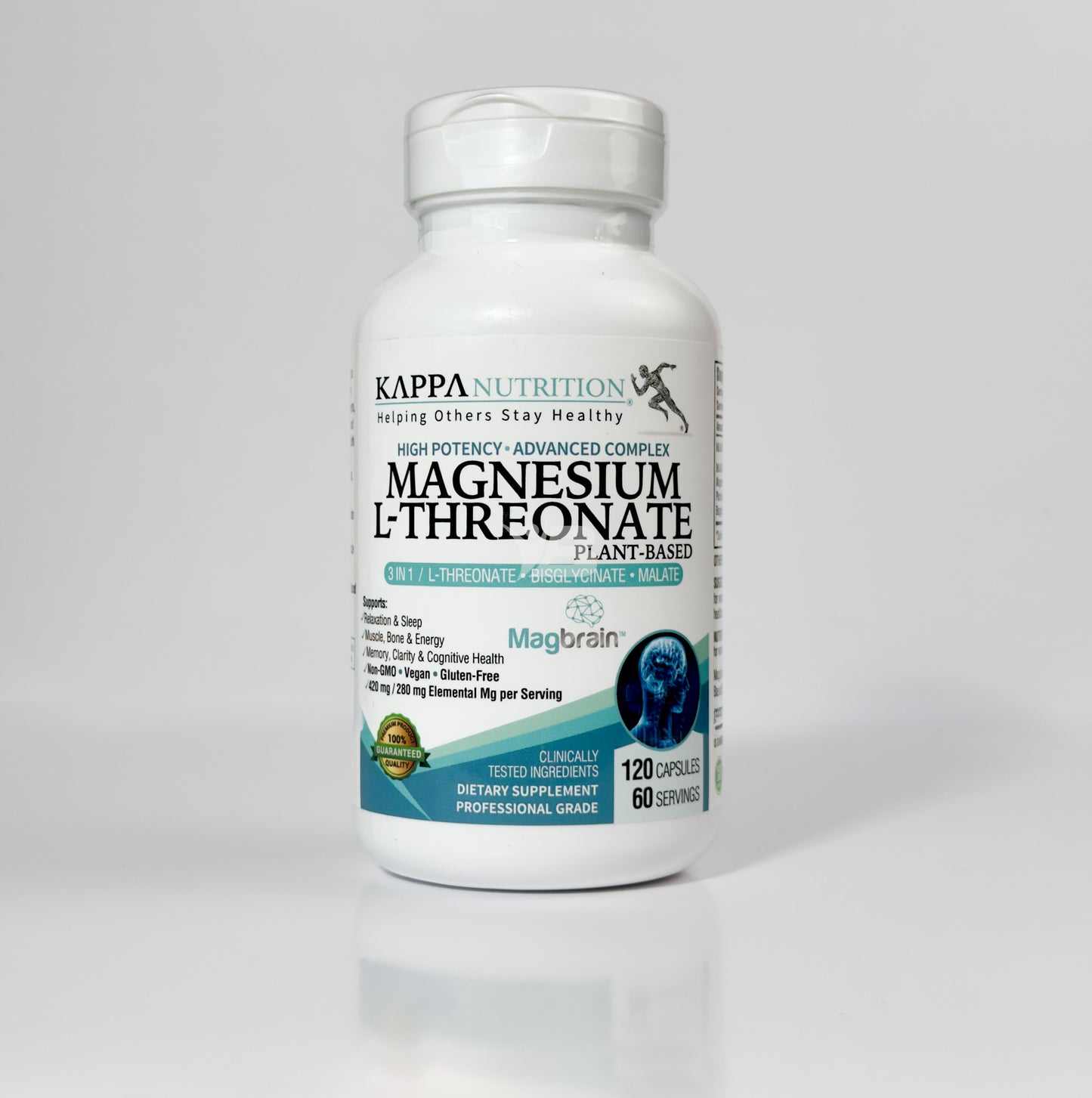 Magbrain™ Magnesio L-treonato a base de plantas con Bisglicinato & Malato, Kappa Nutrition