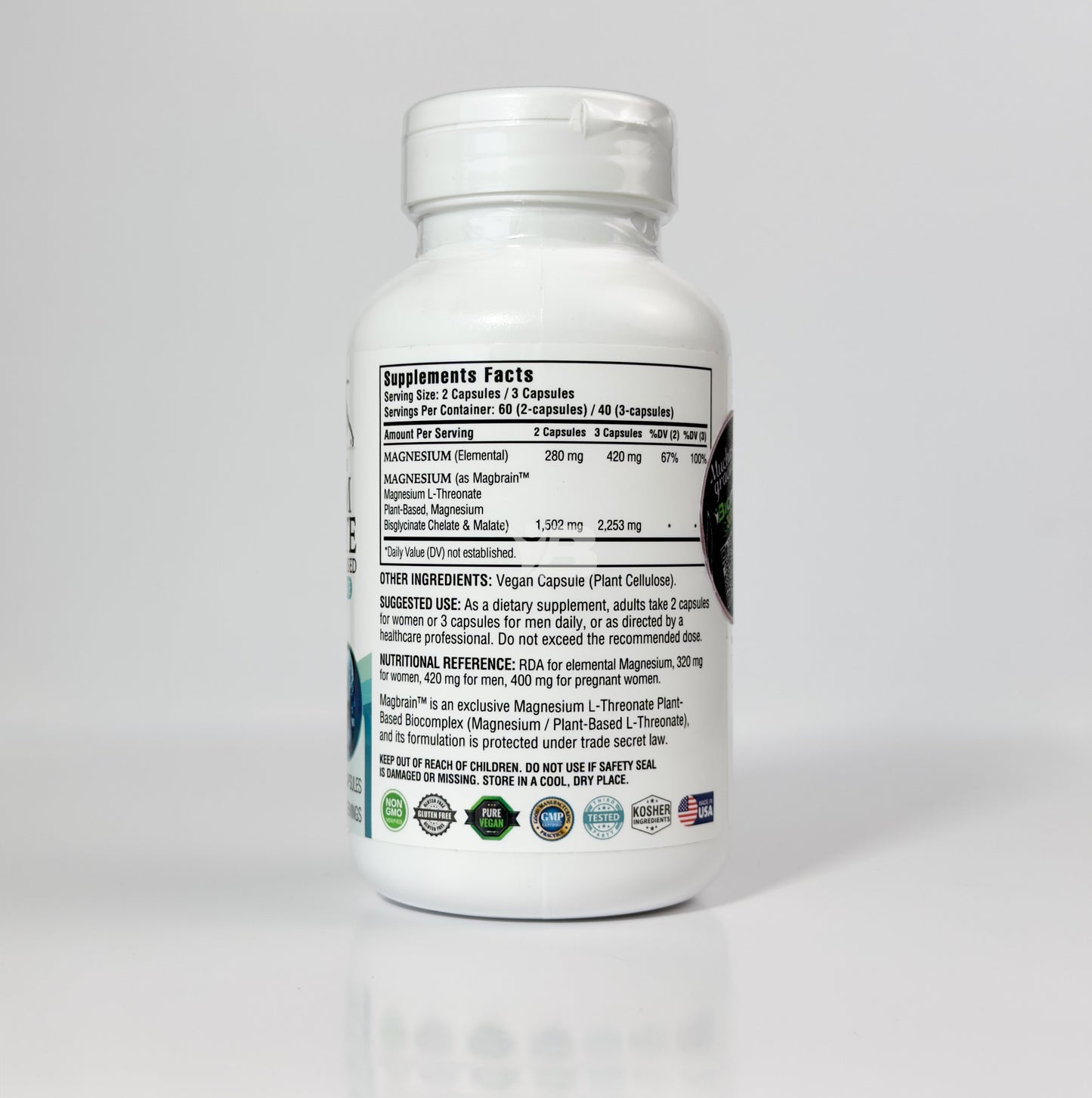 Magbrain™ Magnesio L-treonato a base de plantas con Bisglicinato & Malato, Kappa Nutrition