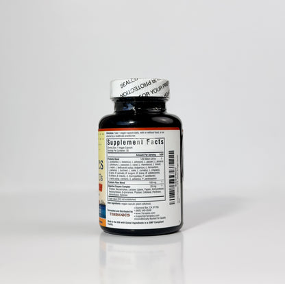 Probióticos 120 mil millones con prebióticos y enzimas digestivas, TERRANICS | 30 cepas probadas, digestión completa y apoyo inmunológico.