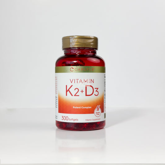 Vitamina K2 + D3 | 200 mcg K2 MK7 y 10,000 UI D3 | 300 softgels