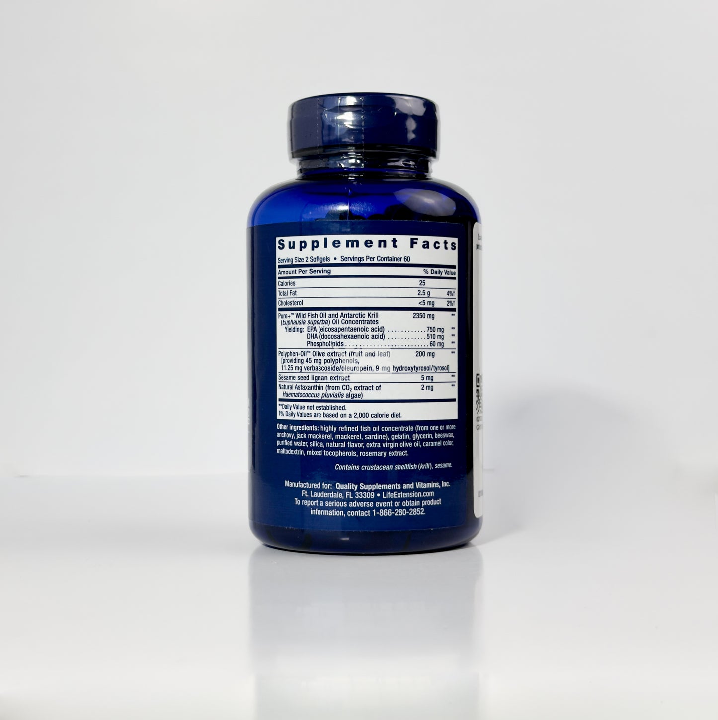 Omega-3 Plus EPA/DHA, Lignanos de Sésamo, Extracto de Oliva, Krill y Astaxantina