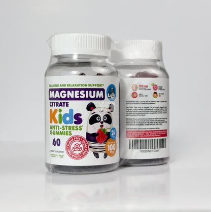 Gomitas de magnesio para niños, sin azúcar, suplemento de gomitas de magnesio calmantes para niños