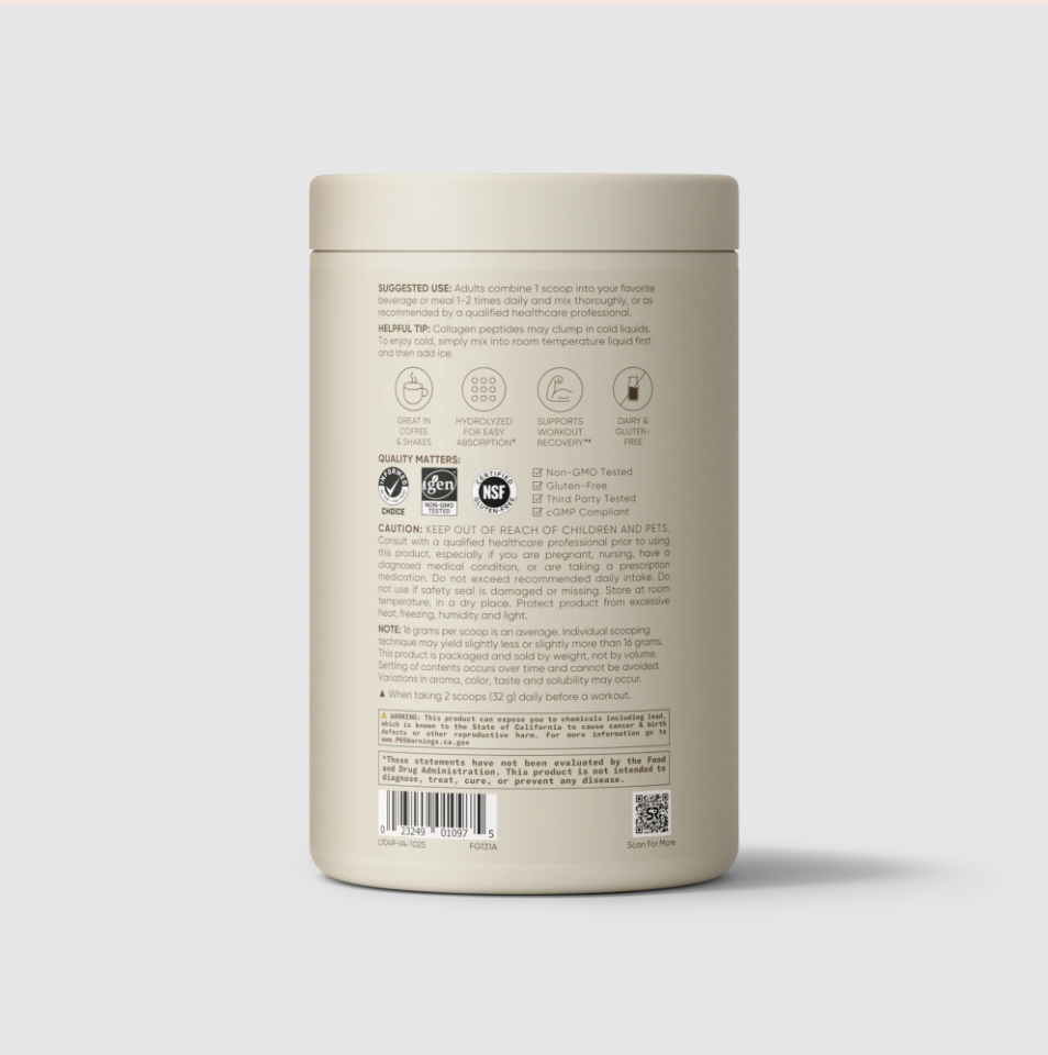 Sports Research Multi Colágeno: 5 tipos de colágeno en polvo sin sabor, 300 g