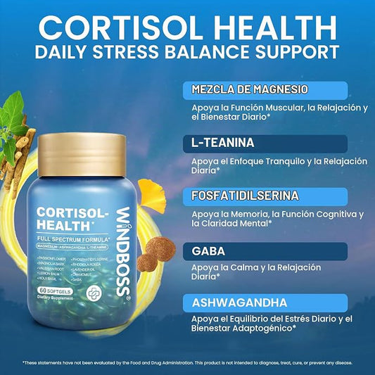 KIT Inositol + Cortisol para Mujeres WindBoss – Equilibrio Hormonal y Manejo del Estrés | 120 Softgels