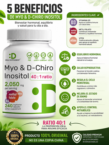 Balance Hormonal: Myo D-Chiro INOSITOL Capsulas