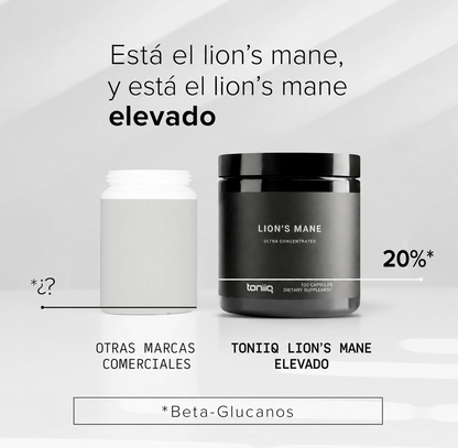 Lion's Mane Toniiq - Melena de León | Extracto 10:1 de ultra alta potencia con polisacáridos al 30% - altamente concentrado y bioactivo