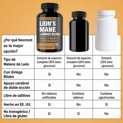 Melena de León con Ginkgo Biloba | Energia, enfoque y claridad
