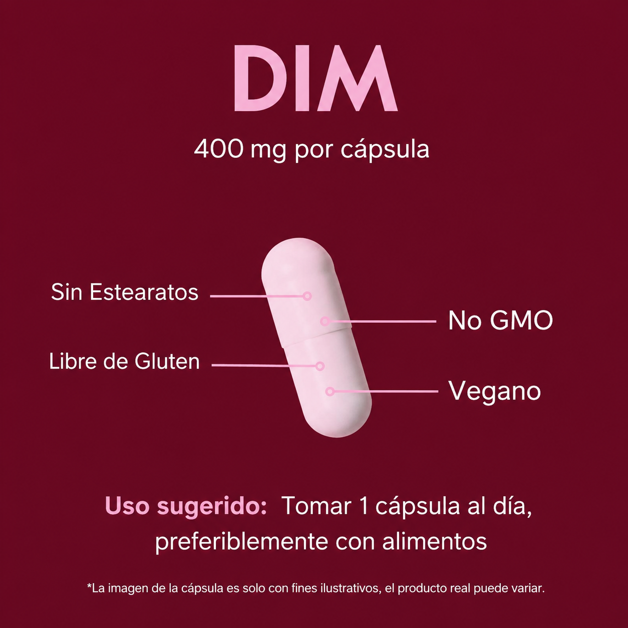 DIM (diindolilmetano) 400 mg con bioperina (120 cáps)