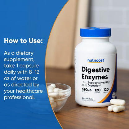 Enzimas Digestivas | Soporte Salud Digestiva Amplio Espectro | Nutricost