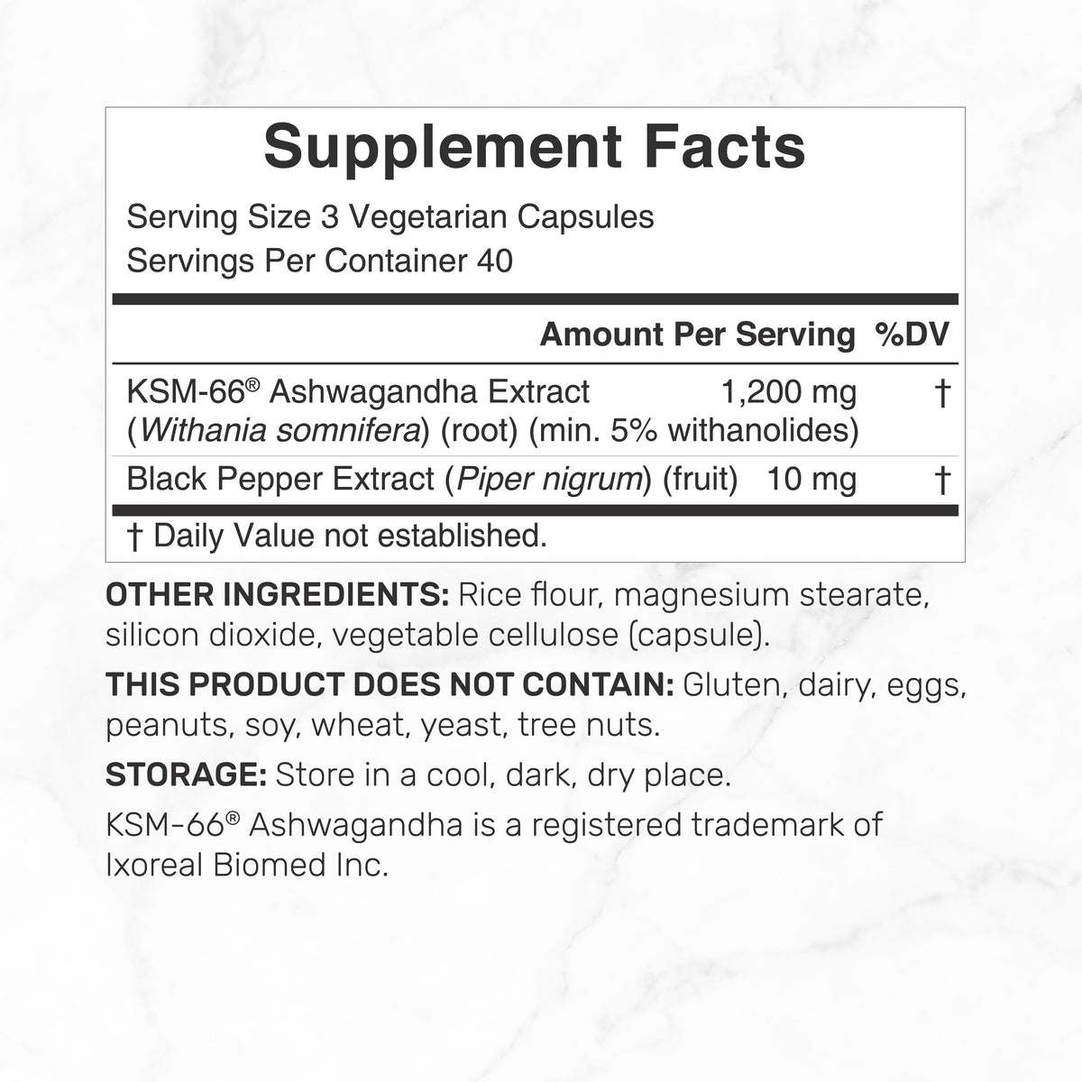 Deal Supplement Ashwagandha KSM-66® 1.200 mg con Pimienta Negra, 120 cápsulas