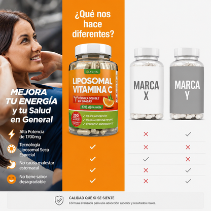 Vitamina C liposomal natural | 1700 mg | 200 cápsulas