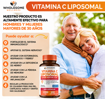 Vitamina C Liposomal Natural | 1500 mg | 200 cápsulas