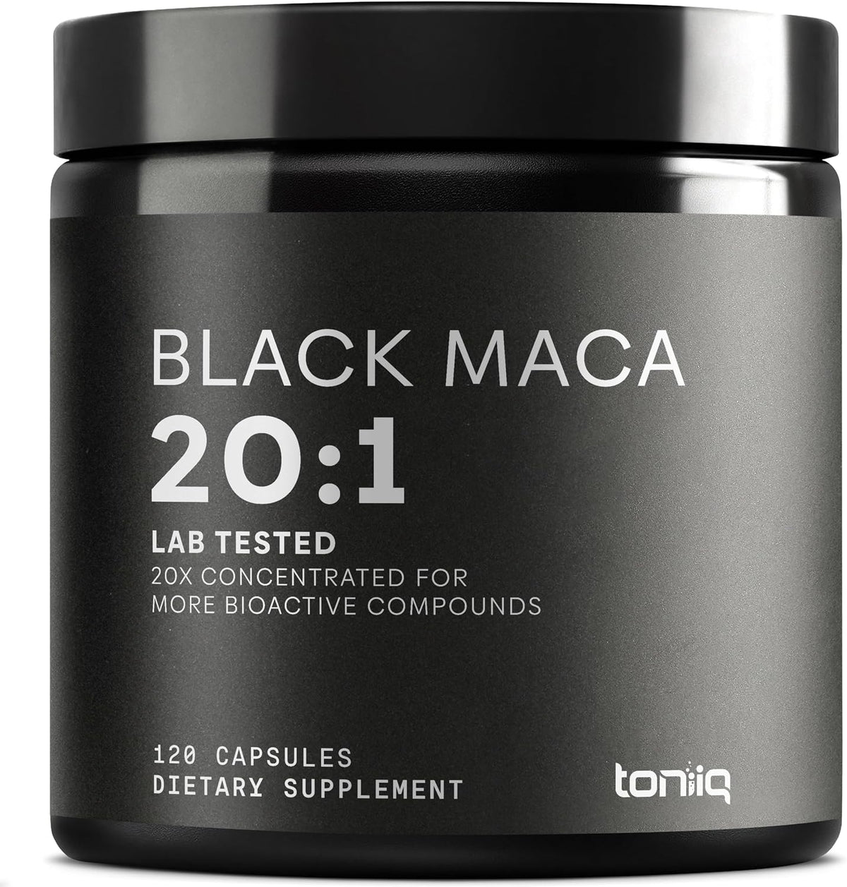 Maca Negra Concentrada para Energía, Vitalidad y Rendimiento | Toniiq Black Maca 20:1 – 120 Cápsulas