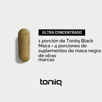 Maca Negra Concentrada para Energía, Vitalidad y Rendimiento | Toniiq Black Maca 20:1 – 120 Cápsulas