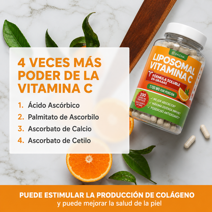 Vitamina C liposomal natural | 1700 mg | 200 cápsulas