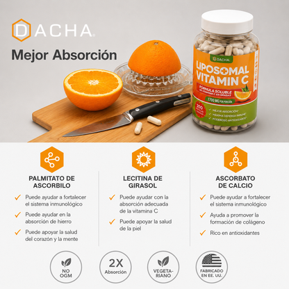 Vitamina C liposomal natural | 1700 mg | 200 cápsulas