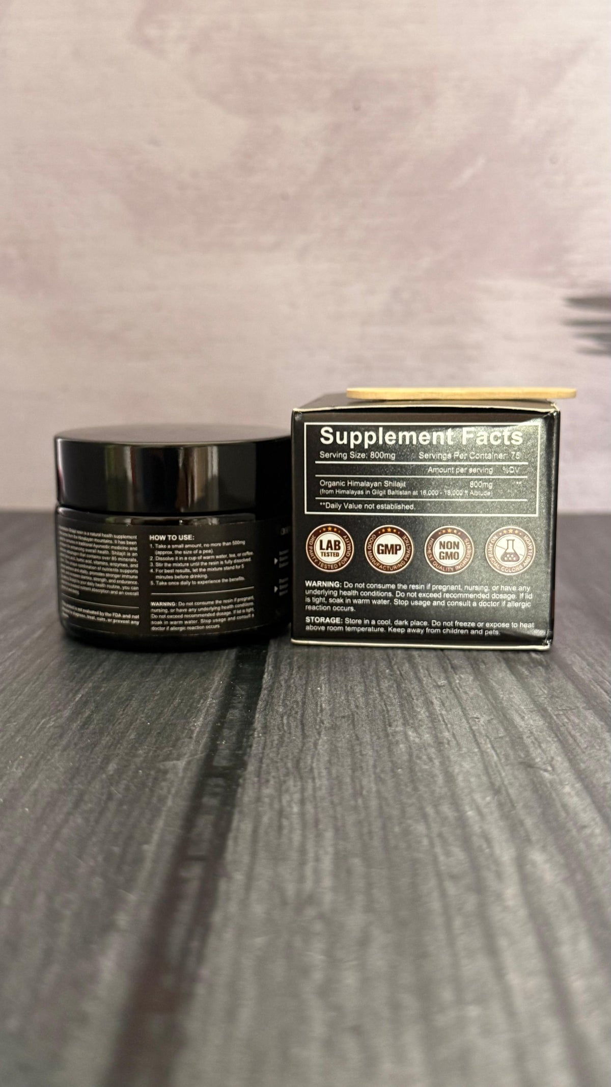Shilajit del Himalaya en Resina 800 mg | 60 g con Ácido Fúlvico y Minerales