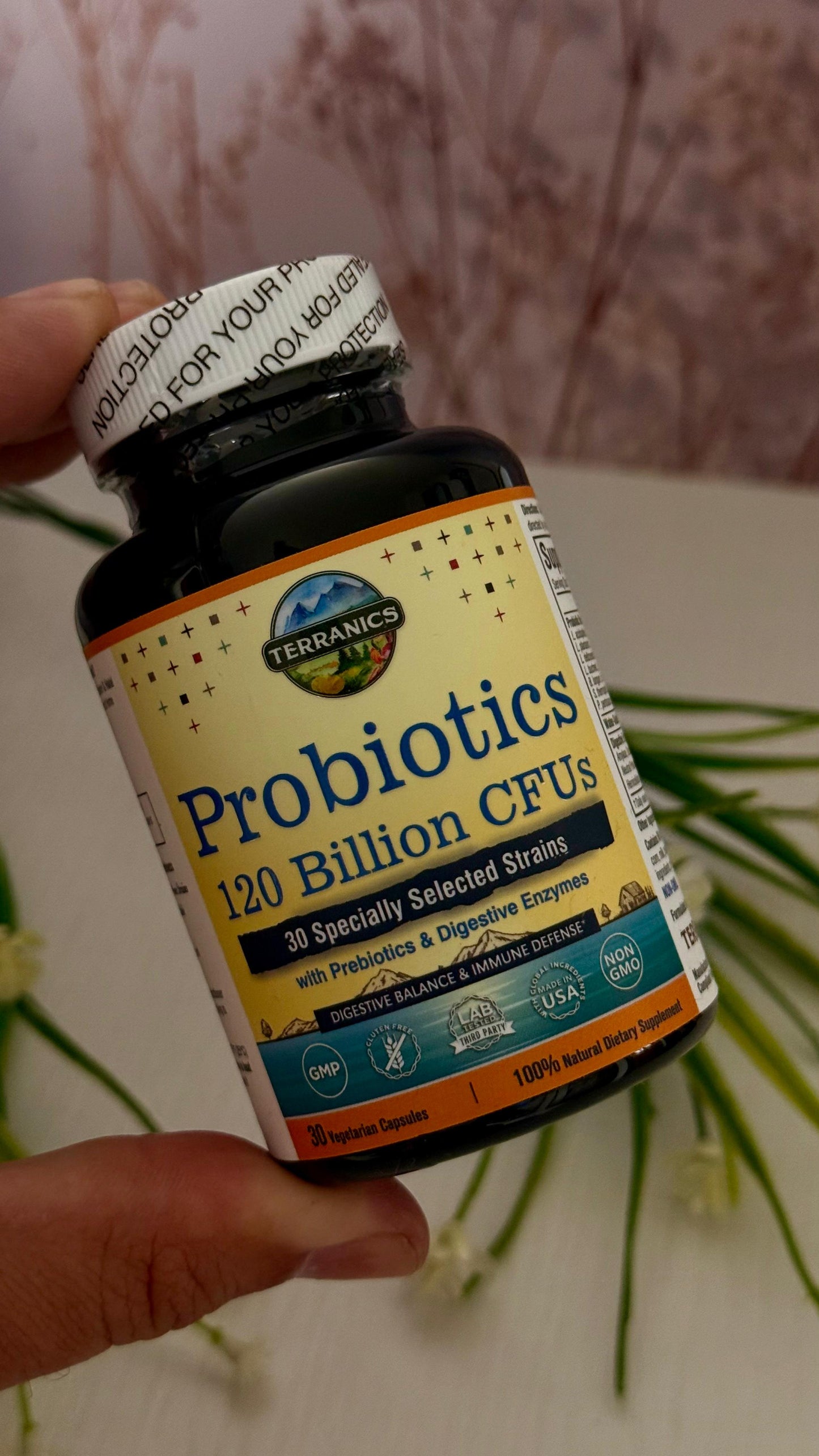 Probióticos 120 mil millones con prebióticos y enzimas digestivas, TERRANICS | 30 cepas probadas, digestión completa y apoyo inmunológico.