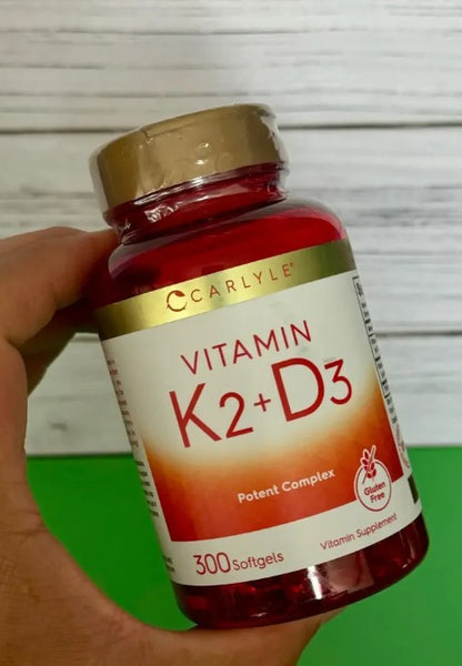 Vitamina K2 + D3 | 200 mcg K2 MK7 y 10,000 UI D3 | 300 softgels