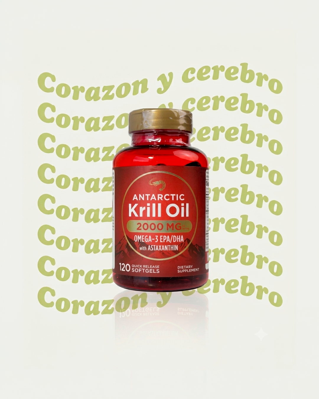 Aceite de Krill Antártico 2000 mg  | Omega-3 EPA, DHA, con Astaxantina Procedente de Krill Rojo