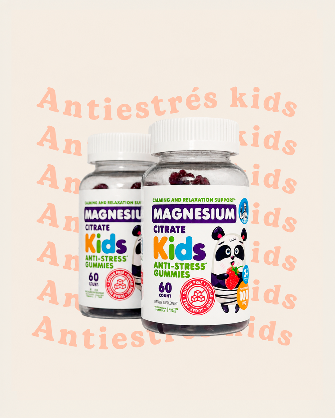 Gomitas de magnesio para niños, sin azúcar, suplemento de gomitas de magnesio calmantes para niños