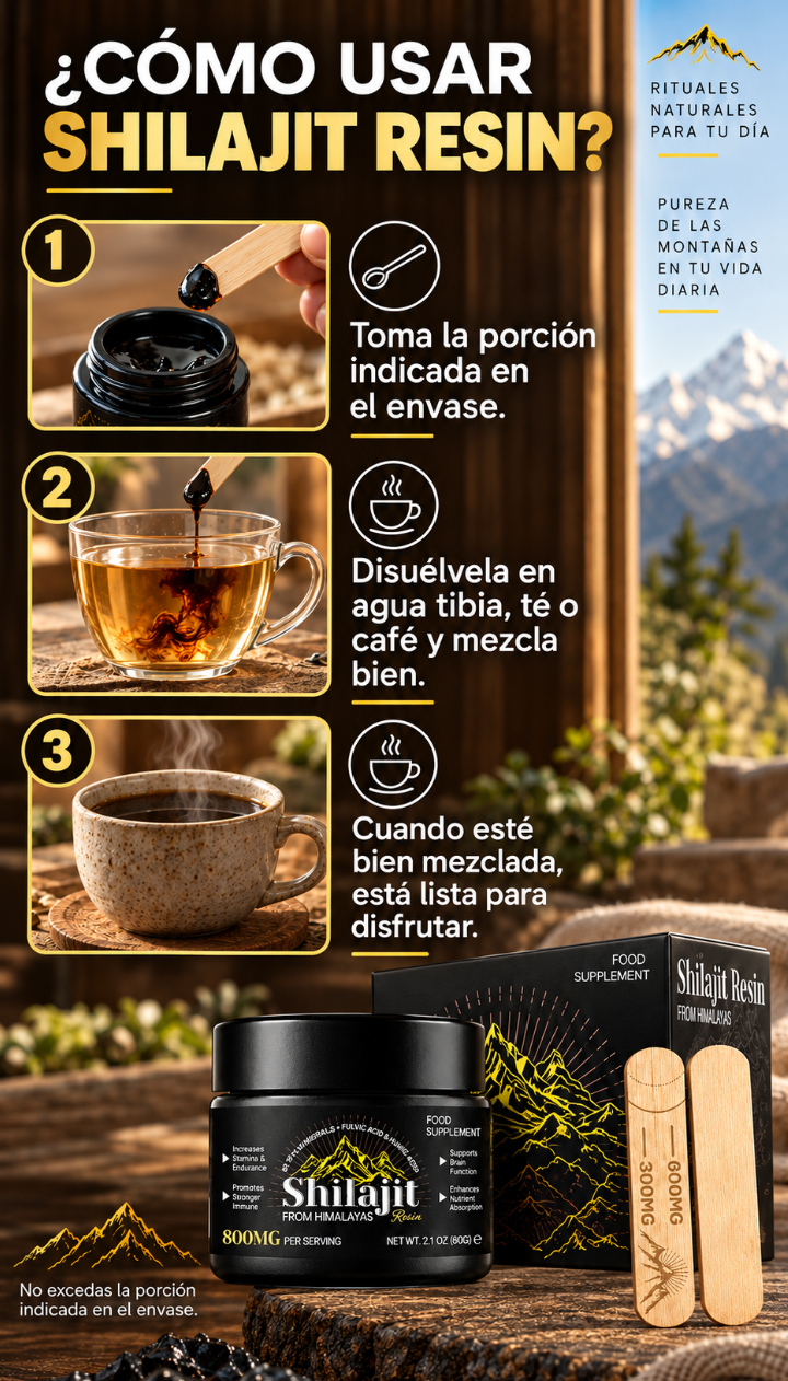 Shilajit del Himalaya en Resina 800 mg | 60 g con Ácido Fúlvico y Minerales