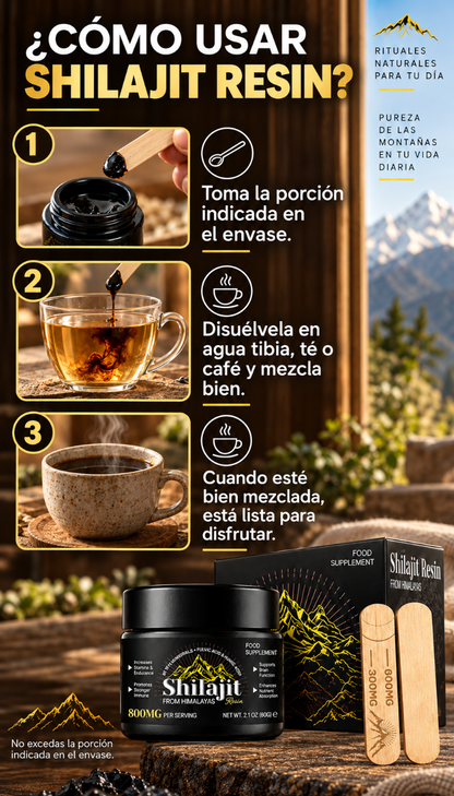 Shilajit del Himalaya en Resina 800 mg | 60 g con Ácido Fúlvico y Minerales