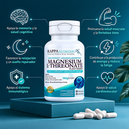 Magbrain™ Magnesio L-treonato a base de plantas con Bisglicinato & Malato, Kappa Nutrition