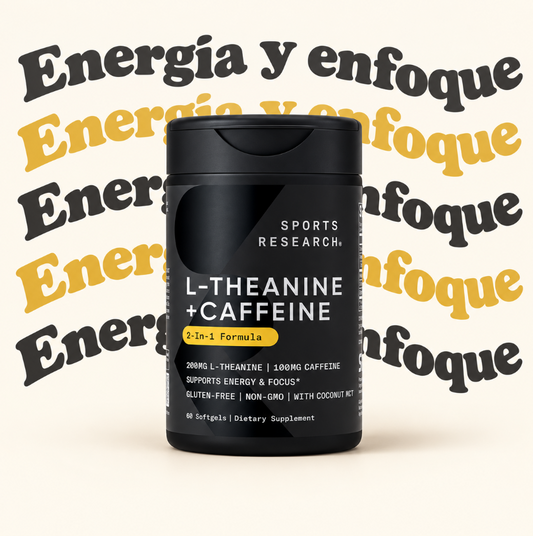 L-Teanina con Cafeína Sports Research | Enfoque y Energía, 60 Softgels