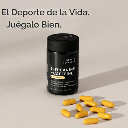 L-Teanina con Cafeína Sports Research | Enfoque y Energía, 60 Softgels
