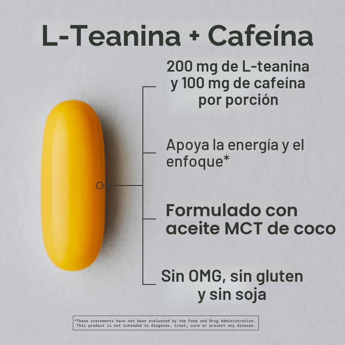 L-Teanina con Cafeína Sports Research | Enfoque y Energía, 60 Softgels