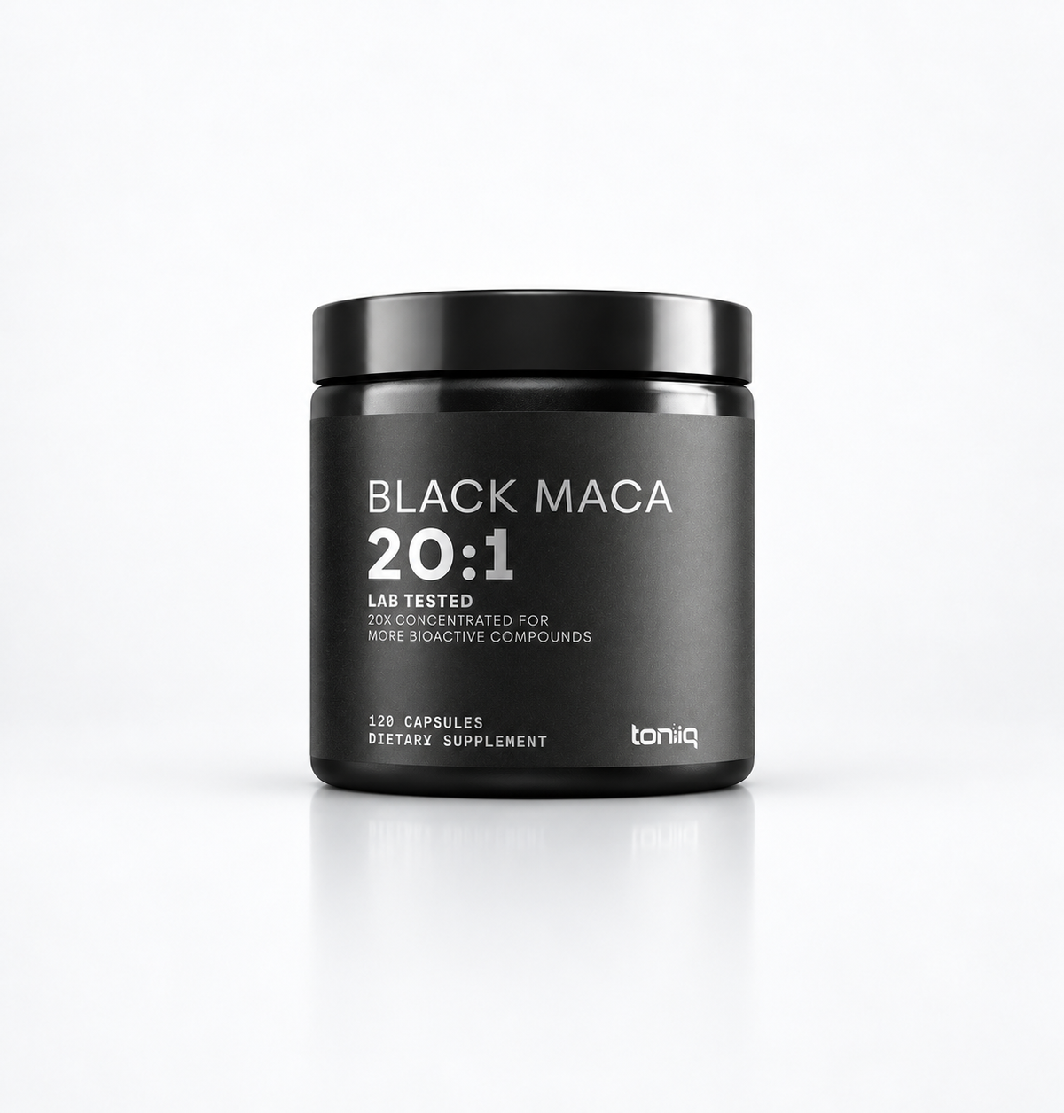 Maca Negra Concentrada para Energía, Vitalidad y Rendimiento | Toniiq Black Maca 20:1 – 120 Cápsulas