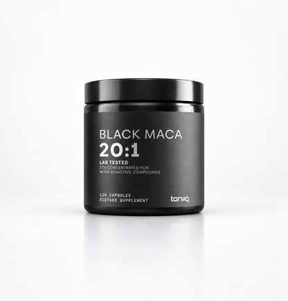 Maca Negra Concentrada para Energía, Vitalidad y Rendimiento | Toniiq Black Maca 20:1 – 120 Cápsulas