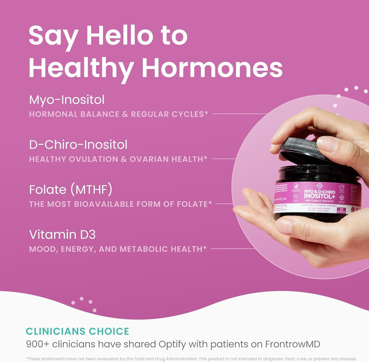 Myo & D-Chiro Inositol 40:1 con Folato y Vitamina D |Optify