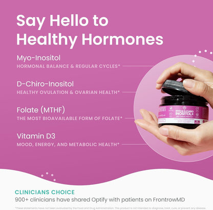 Myo & D-Chiro Inositol 40:1 con Folato y Vitamina D |Optify