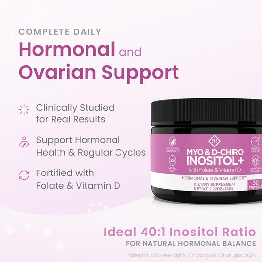 Myo & D-Chiro Inositol 40:1 con Folato y Vitamina D |Optify
