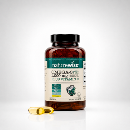 Omega 3 Extra fuerte | 600 EPA y 400 DHA con Vitamina E | Apoyo para la salud del corazón y el cerebro