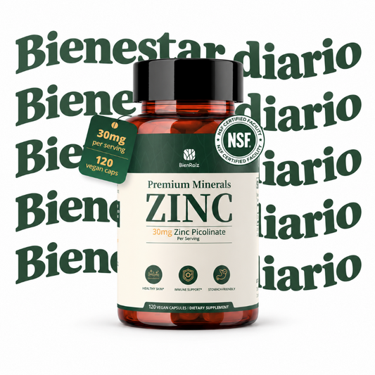 Picolinato de Zinc 30 mg BienRaíz | 120 Cápsulas Veganas