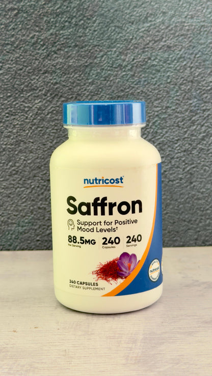 Nutricost Extracto de Azafrán 88,5 mg: apoyo para tu ánimo, 240 cápsulas | Saffron